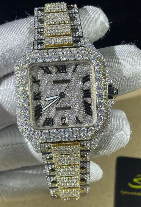 moissanite bust down watch.